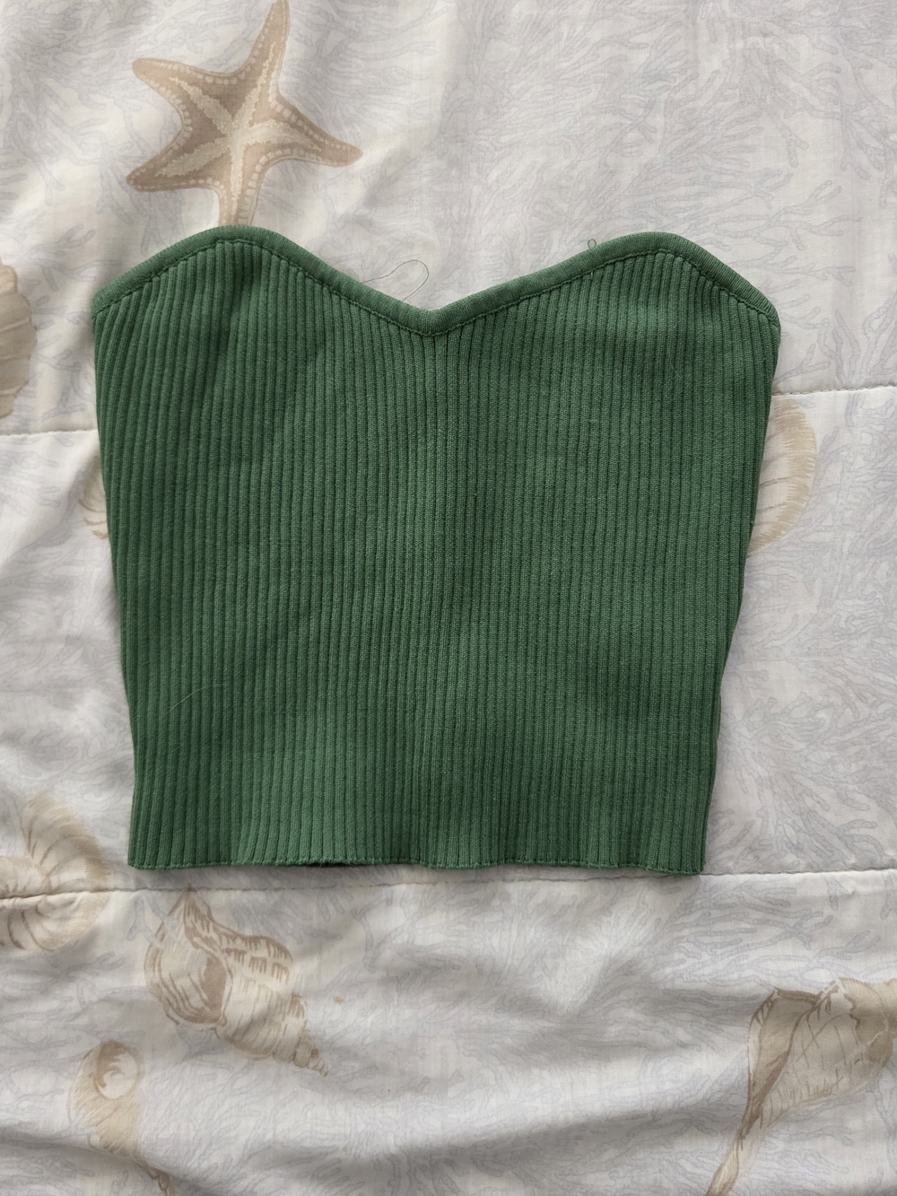 Forever 21 Ribbed Sweetheart Tube Top - Forest Green